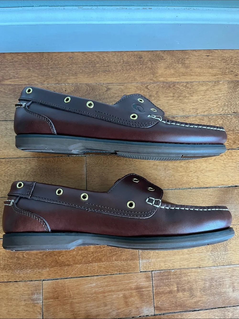 Yachters Choice Leather Boat Shoes Deck Loafers Burgundy Men's Size 10